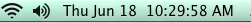 Showing seconds Screenshot of the clock on a Mac computer